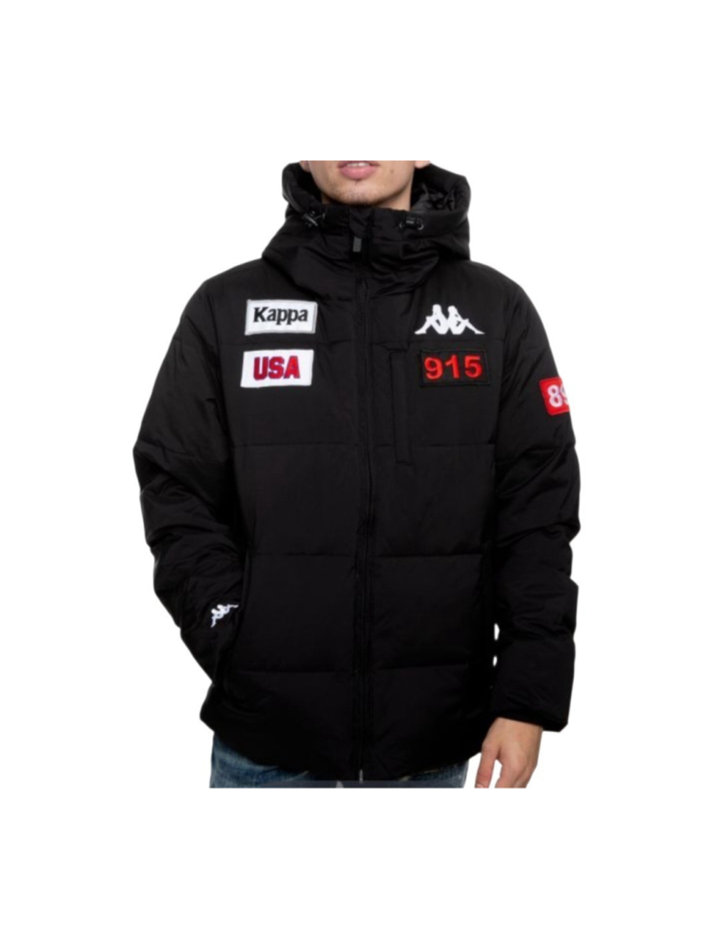 KAPPA AUTHENTIC HOODED Long-Sleeves Insulated Men Black Full-Zip Jacket Size XXL